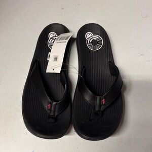 Nike Women's Bella Kai Slip On Thong Sandals Black/Pink #AO3622-001 Size 8